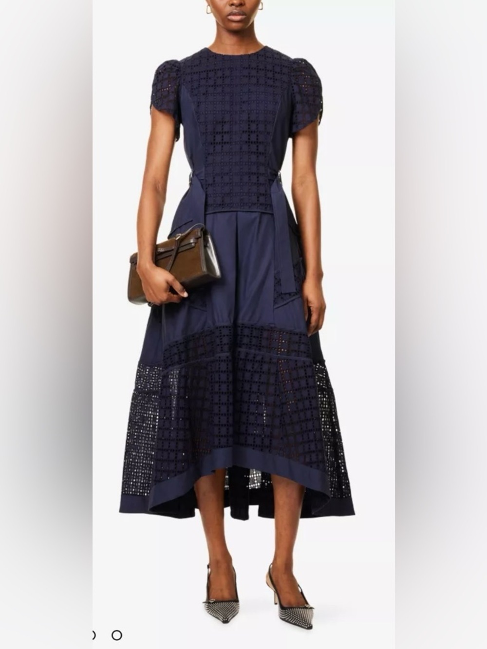 *Flawed 3.1 Phillips Lim RTR Grid Broderie Anglaise Tulip Midi Dress (0141)
